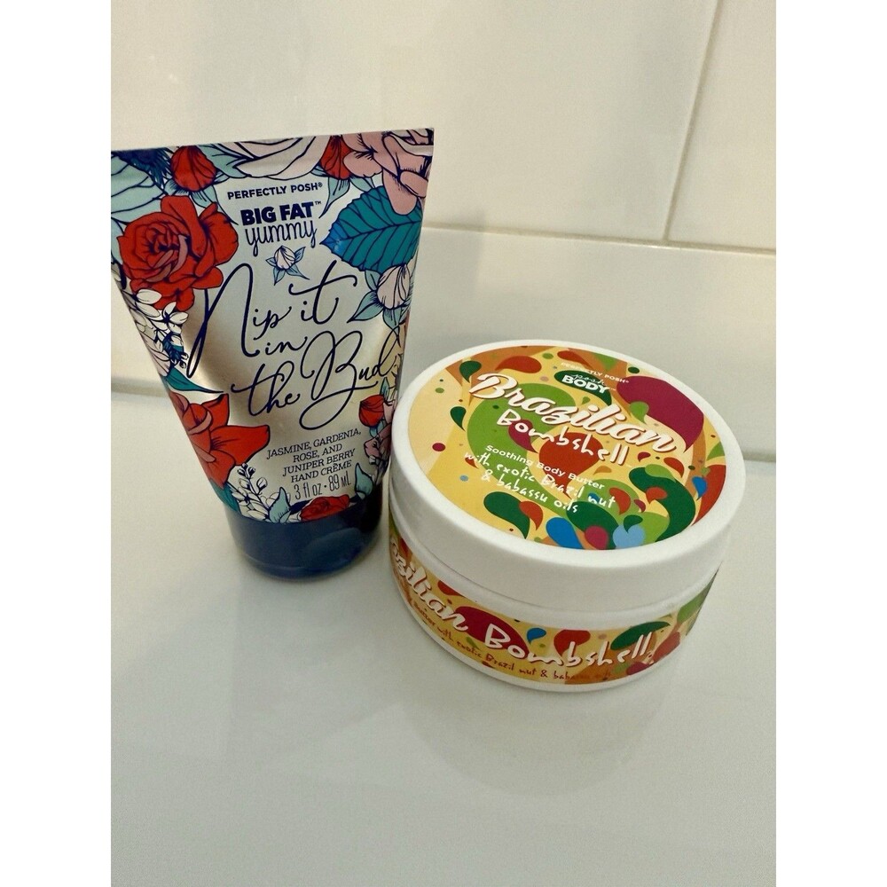 Lot Of 2 Brand New Perfectly Posh Body Butter Hand Cream Brazilian Bombshell